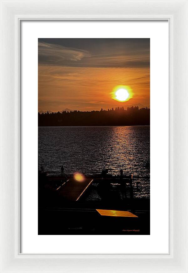 Sunset lake Washington - Framed Print