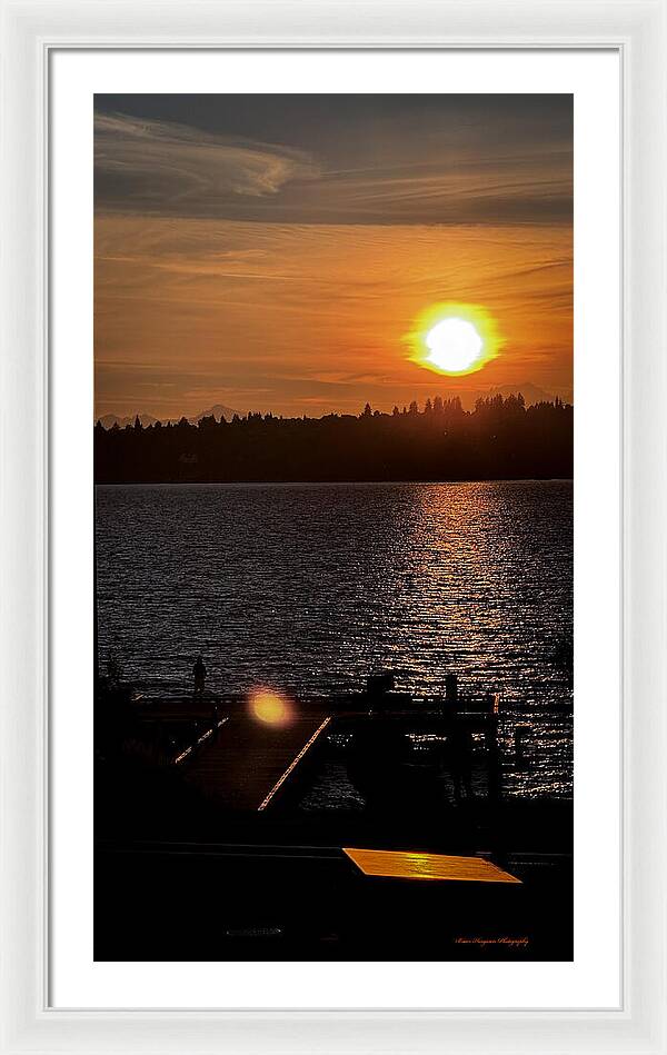 Sunset lake Washington - Framed Print