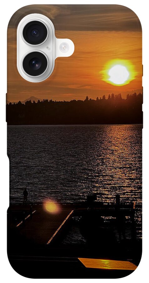 Sunset lake Washington - Phone Case