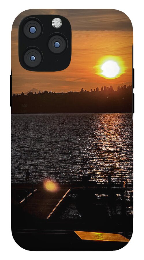 Sunset lake Washington - Phone Case