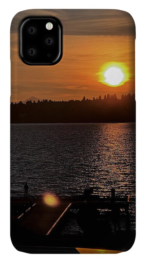 Sunset lake Washington - Phone Case