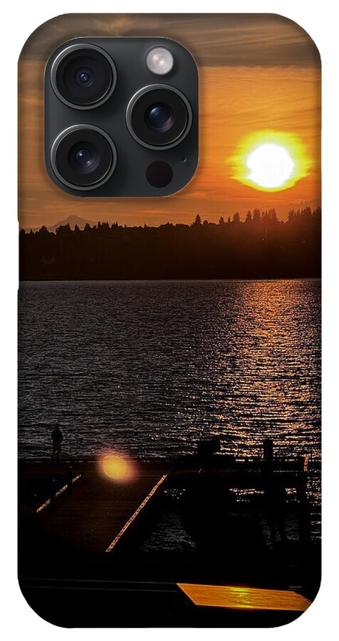 Sunset lake Washington - Phone Case