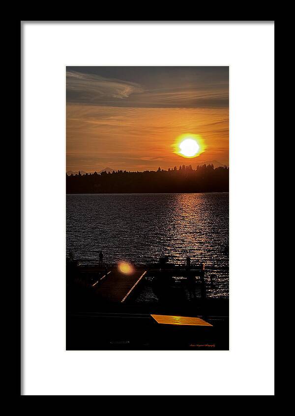 Sunset lake Washington - Framed Print