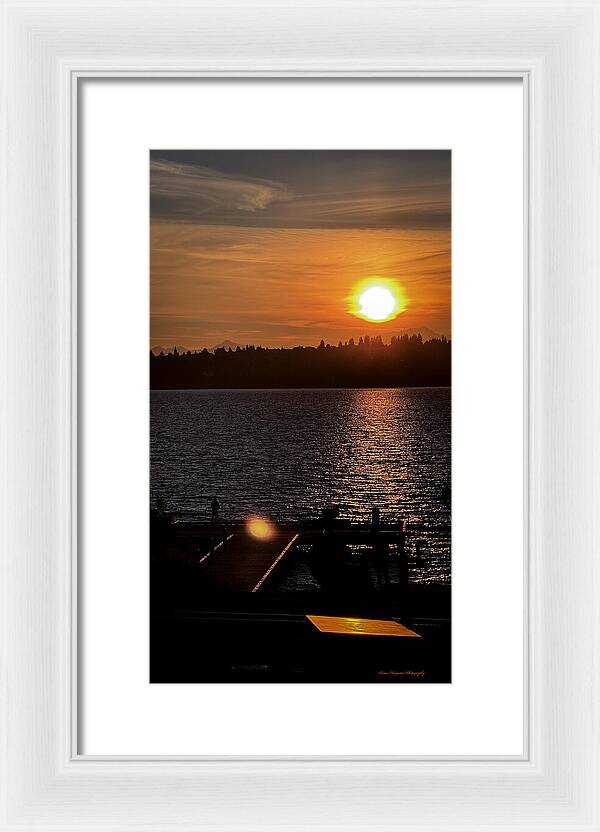 Sunset lake Washington - Framed Print