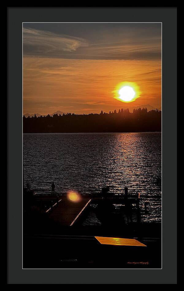 Sunset lake Washington - Framed Print