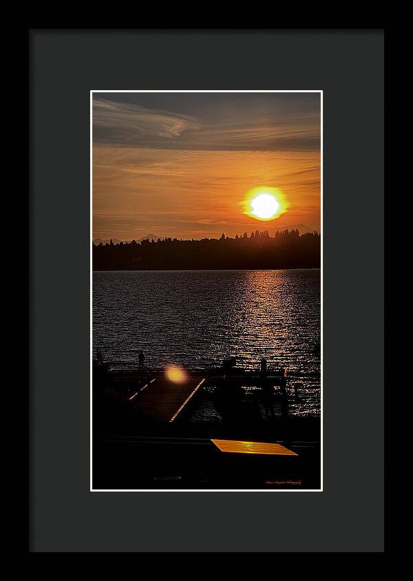 Sunset lake Washington - Framed Print
