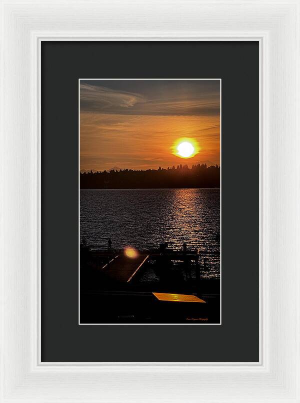 Sunset lake Washington - Framed Print