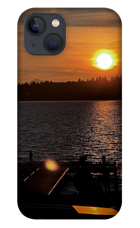 Sunset lake Washington - Phone Case
