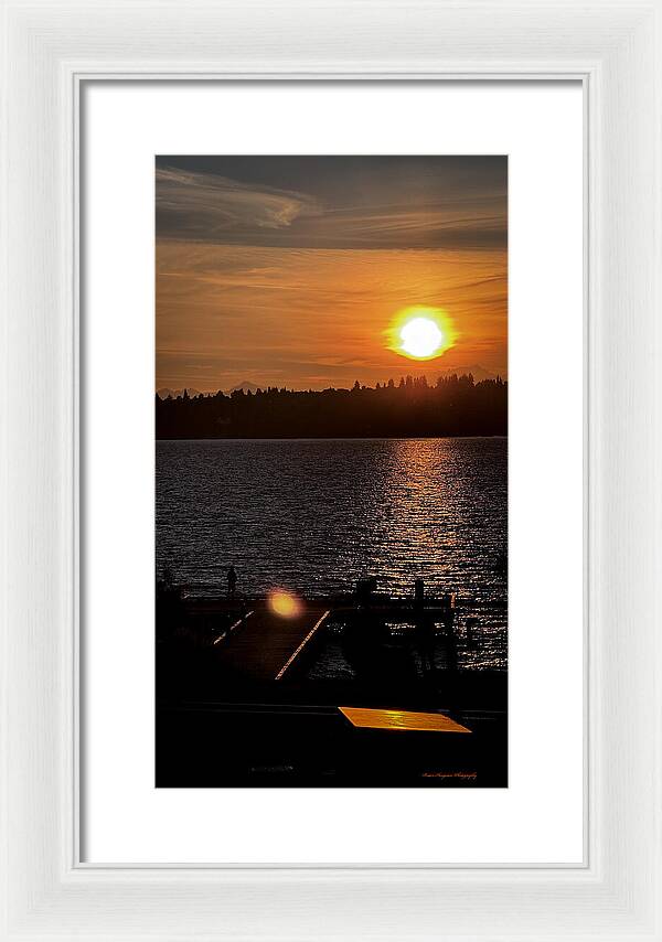 Sunset lake Washington - Framed Print