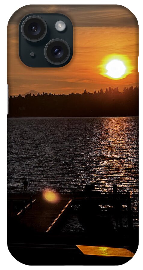 Sunset lake Washington - Phone Case