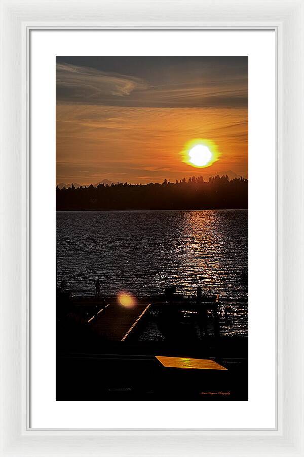 Sunset lake Washington - Framed Print