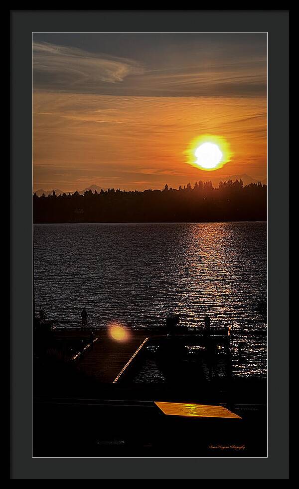 Sunset lake Washington - Framed Print