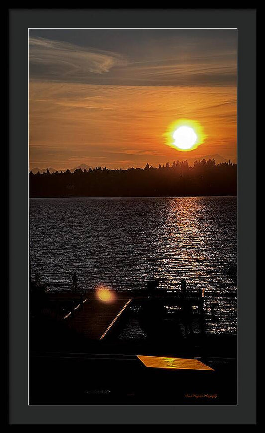 Sunset lake Washington - Framed Print