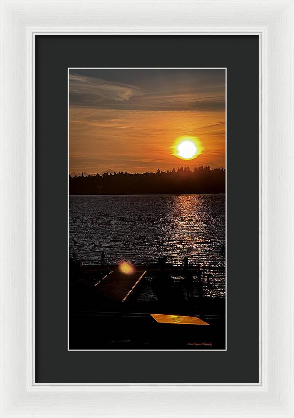 Sunset lake Washington - Framed Print