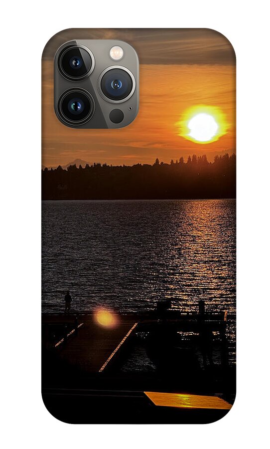 Sunset lake Washington - Phone Case