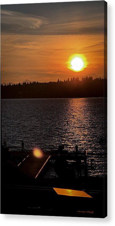 Sunset lake Washington - Acrylic Print