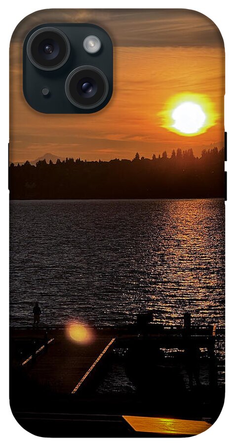Sunset lake Washington - Phone Case