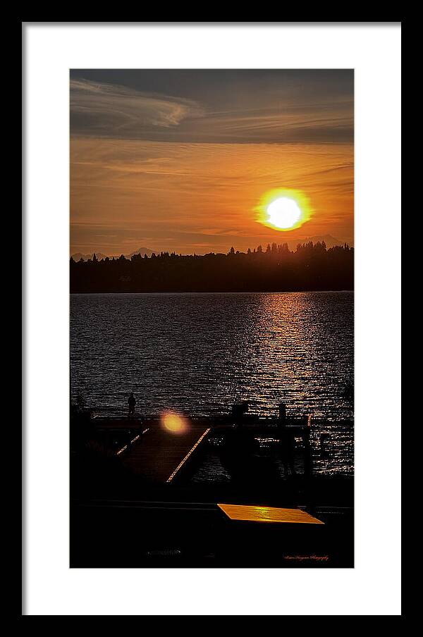 Sunset lake Washington - Framed Print