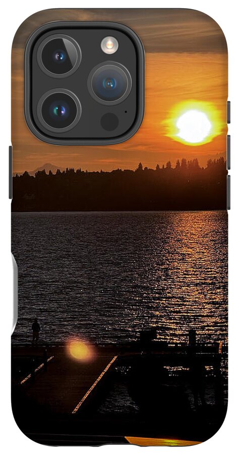Sunset lake Washington - Phone Case
