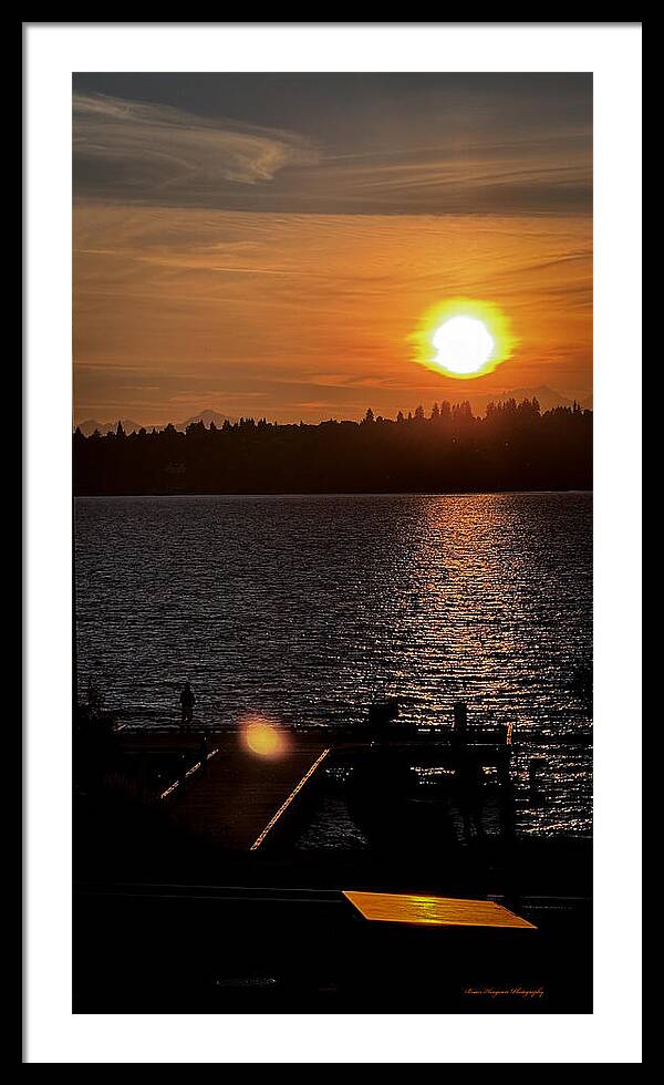 Sunset lake Washington - Framed Print