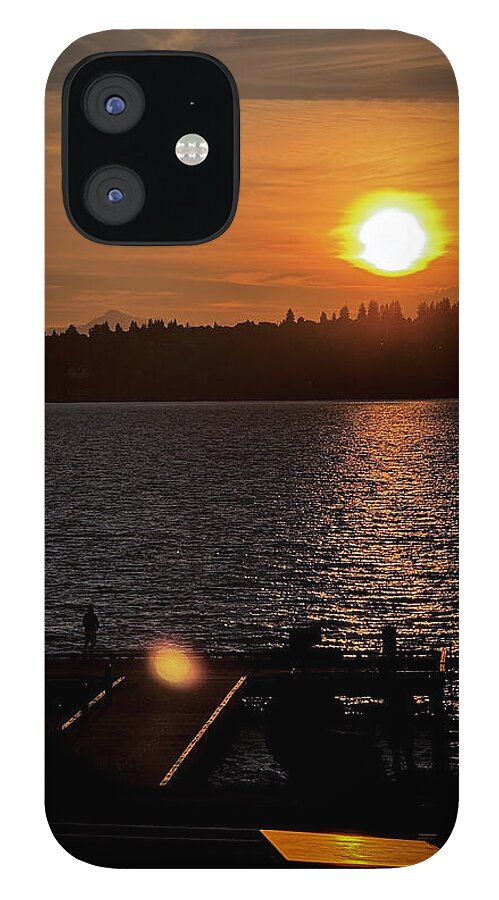 Sunset lake Washington - Phone Case