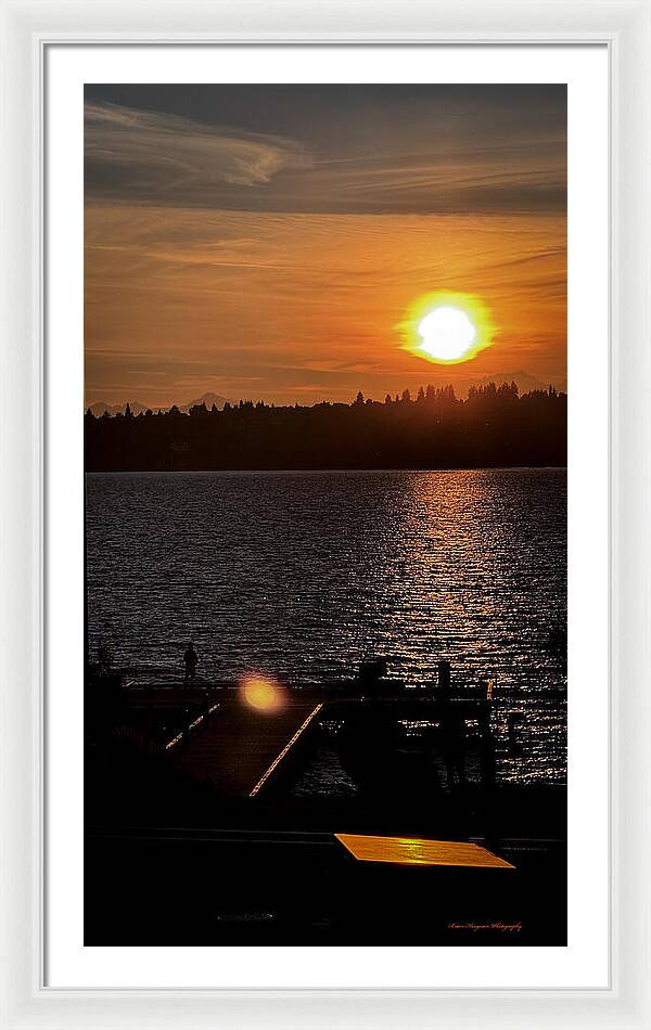 Sunset lake Washington - Framed Print