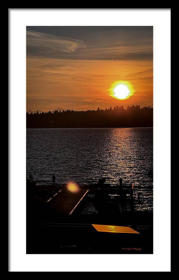 Sunset lake Washington - Framed Print