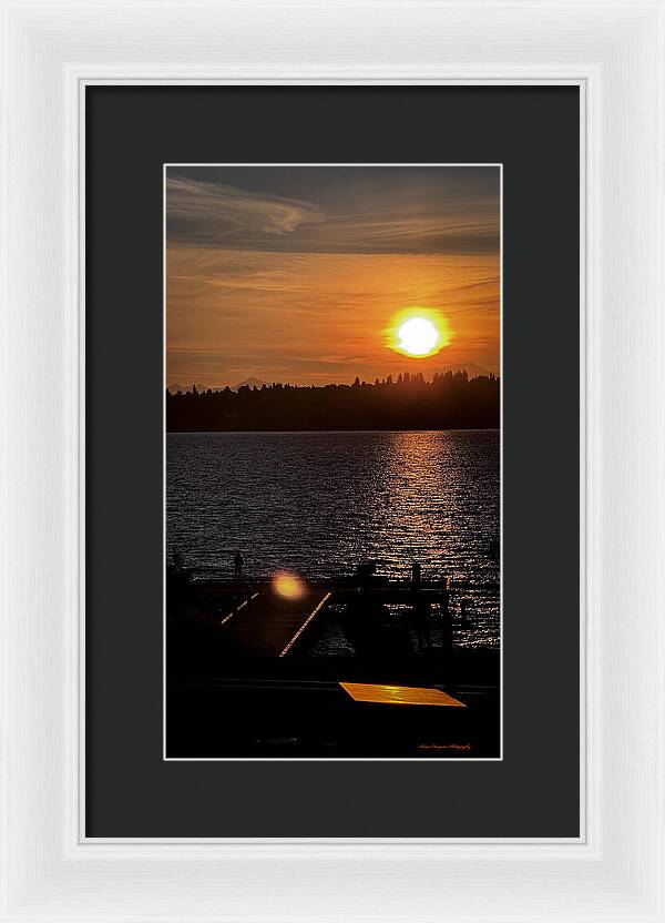 Sunset lake Washington - Framed Print