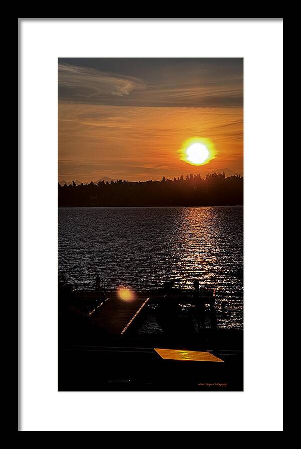 Sunset lake Washington - Framed Print