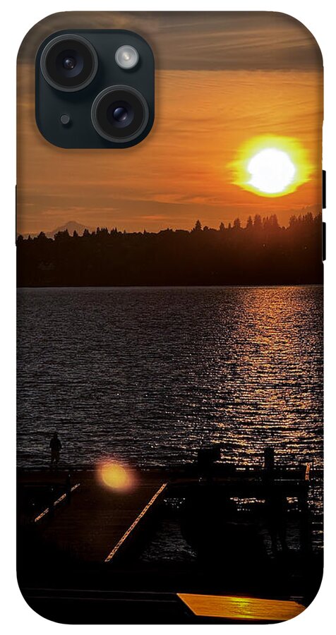 Sunset lake Washington - Phone Case