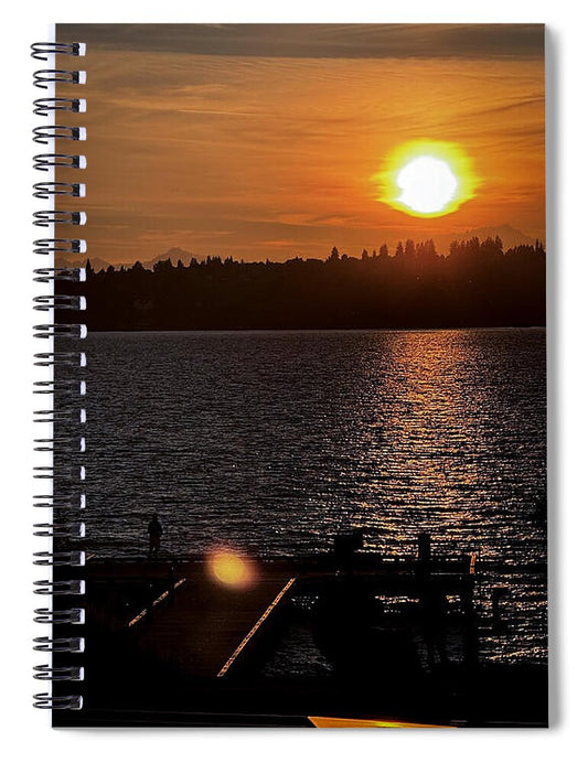 Sunset lake Washington - Spiral Notebook