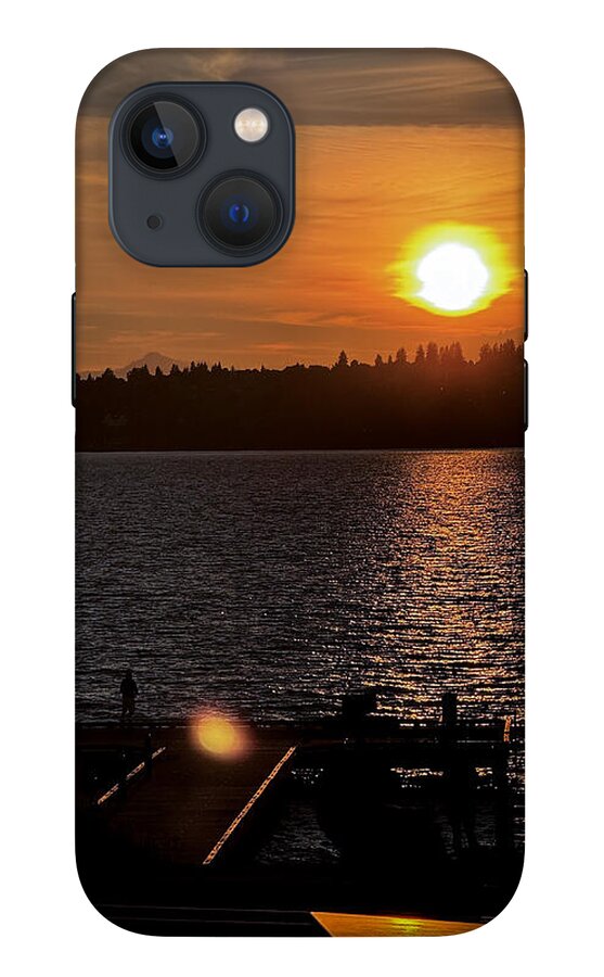 Sunset lake Washington - Phone Case