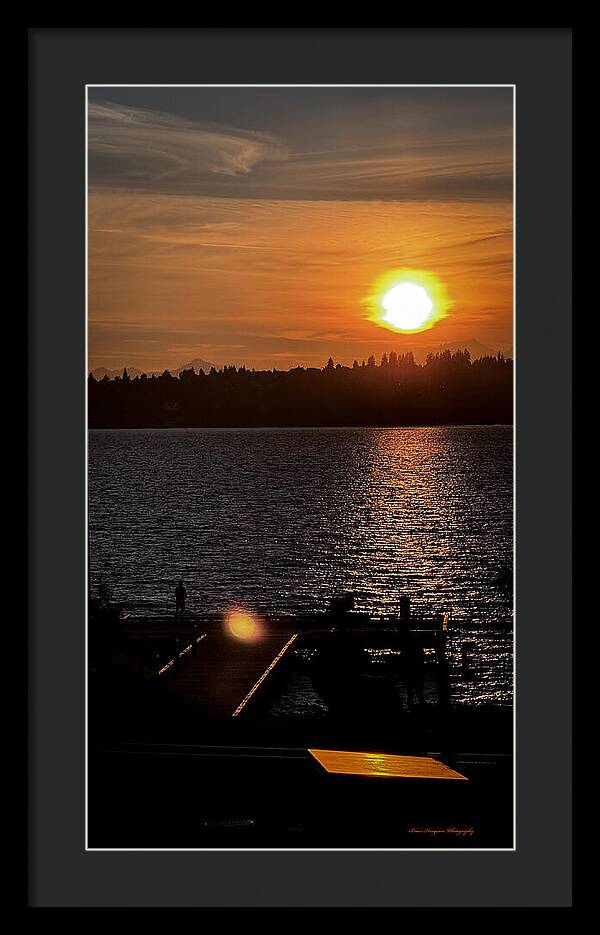 Sunset lake Washington - Framed Print