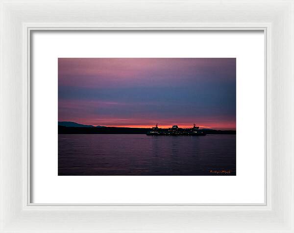 Sunset  with the Ferry - Framed Print