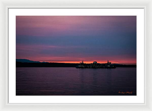 Sunset  with the Ferry - Framed Print