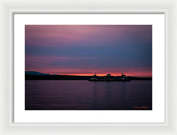 Sunset  with the Ferry - Framed Print