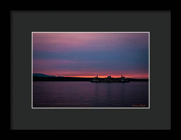 Sunset  with the Ferry - Framed Print