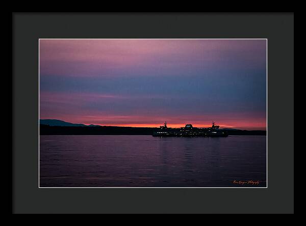 Sunset  with the Ferry - Framed Print