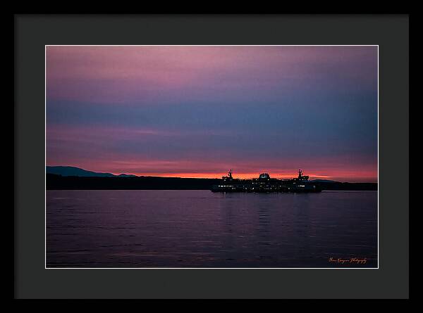Sunset  with the Ferry - Framed Print