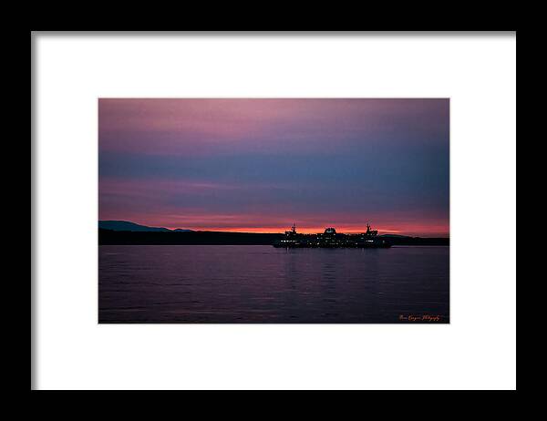 Sunset  with the Ferry - Framed Print