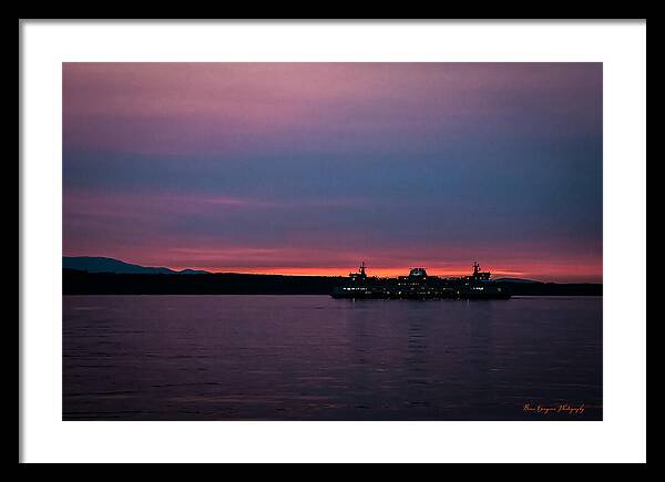 Sunset  with the Ferry - Framed Print