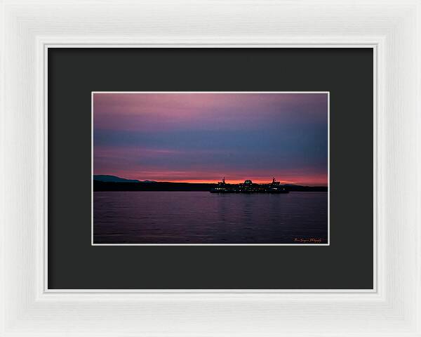 Sunset  with the Ferry - Framed Print