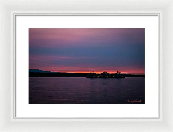 Sunset  with the Ferry - Framed Print