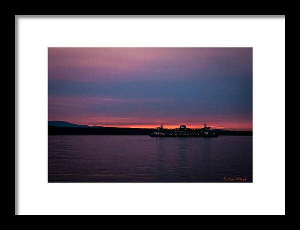 Sunset  with the Ferry - Framed Print