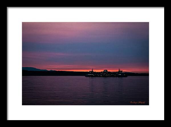 Sunset  with the Ferry - Framed Print