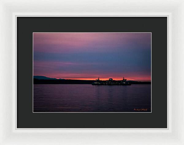 Sunset  with the Ferry - Framed Print