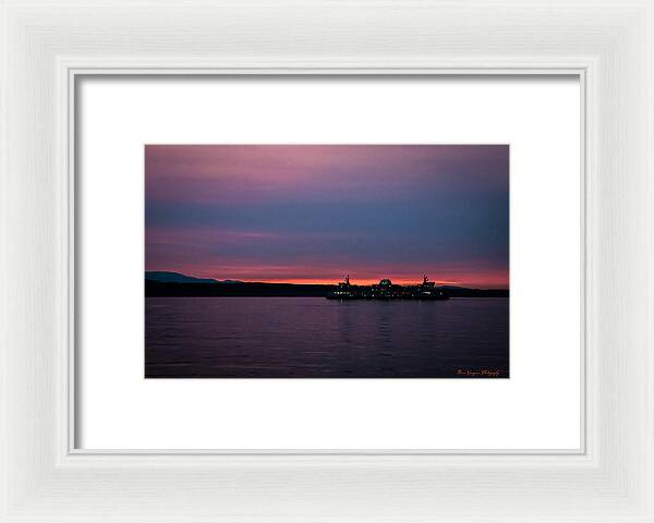 Sunset  with the Ferry - Framed Print