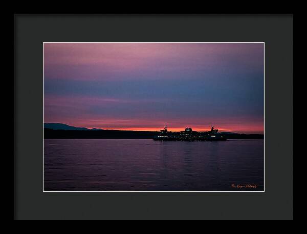 Sunset  with the Ferry - Framed Print
