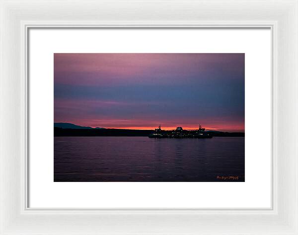 Sunset  with the Ferry - Framed Print