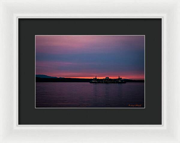 Sunset  with the Ferry - Framed Print
